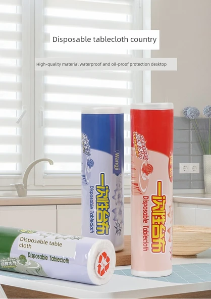 Şeffaf Su Geçirmez Plastik Masa Örtüsü - Beyaz 1.2x1.8 m (25 adet) Dikdörtgen - 5