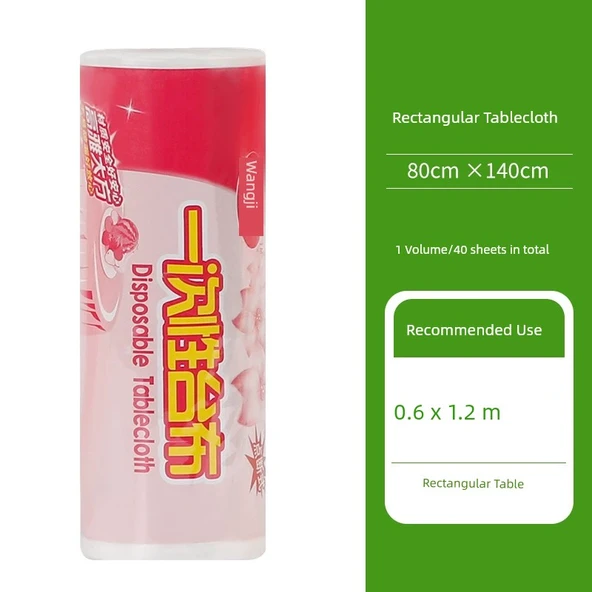 Şeffaf Su Geçirmez Plastik Masa Örtüsü - Beyaz 0.8x1.4 m (40 adet) Dikdörtgen