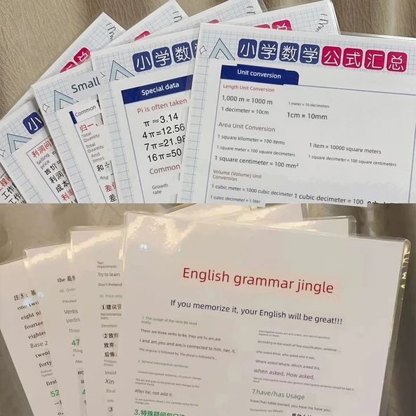 İlkokul Matematik ve Dil Formül Kartları - 2'li Set (Matematik + İngilizce Jingel)