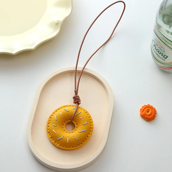 DIY El Yapımı Anahtarlık Kolye Yaratıcı Malzeme Kiti - Sarı Donut Kolye (DIY Malzeme Paketi)