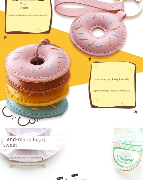 DIY El Yapımı Anahtarlık Kolye Yaratıcı Malzeme Kiti - Sarı Donut Kolye (DIY Malzeme Paketi) - 11