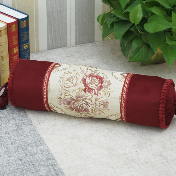 Hamileler İçin Silindir Süngerli Masaj Yastığı - Kırmızı (60cm, İnci Pamuklu)