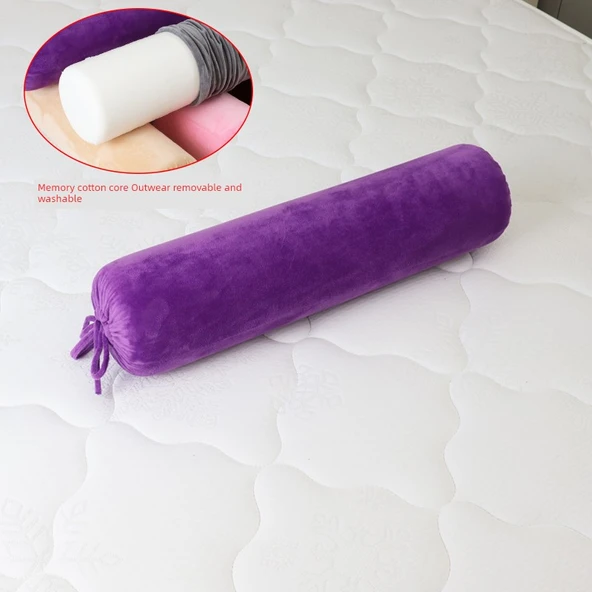 Hamileler İçin Silindir Süngerli Masaj Yastığı - Lateks Mor (60cm, Anti-Deformasyon)