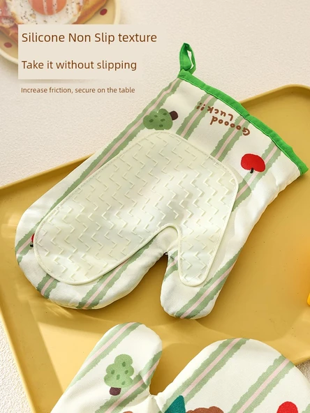 Isıya Dayanıklı Fırın Eldiveni - Sosis Köpek Desenli - Silikonlu - 2'li Paket - 4
