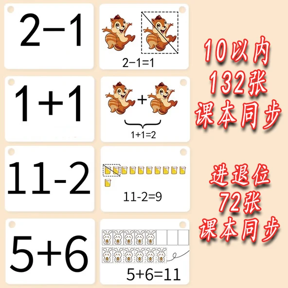 Okul Öncesi Pinyin ve Okuma Yazma Öğrenme Kartları - 20 İçinde Ders Kitabı (Toplama/Çıkarma)