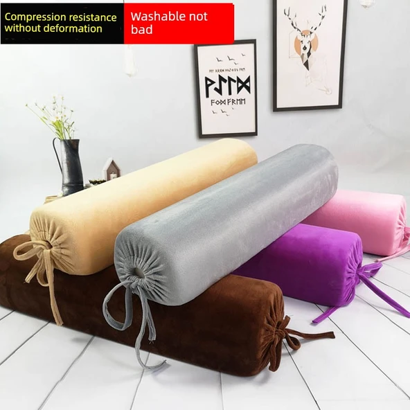 Hamileler İçin Silindir Süngerli Masaj Yastığı - Açık Pembe (60cm, İnci Pamuklu) - 2