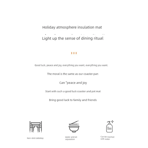 Isıya Dayanıklı Silikon Amerikan Servis - Huzur ve Neşe + Başarı + İyi Şanslar [3 Adet] 15.5x15.5cm - Resim 8