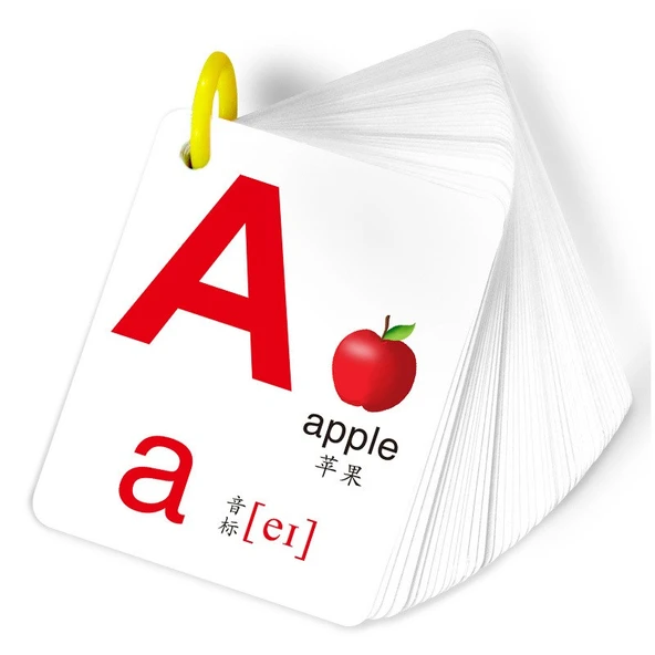 İngilizce Alfabe Öğrenme Kartları - Yuvarlak Stil 4 Yaprak - Resim 4