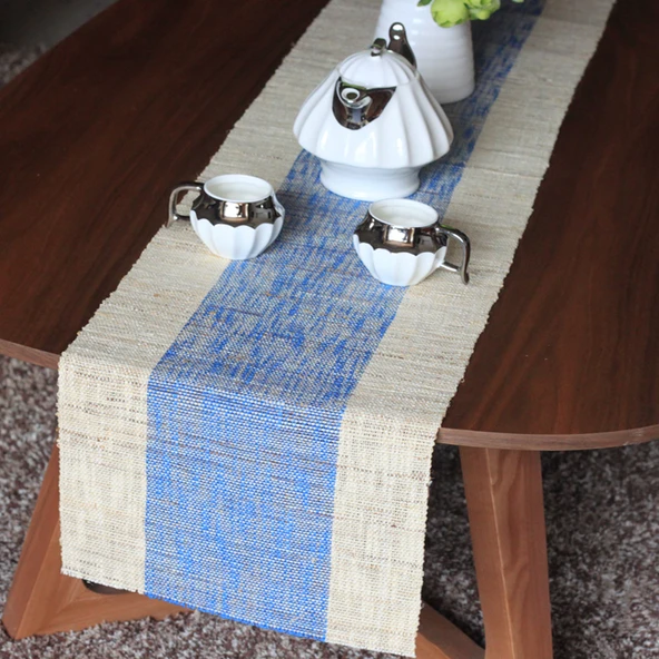 Pamuklu Keten Çay Masa Örtüsü - Çikolata Rengi 40cm x 300cm