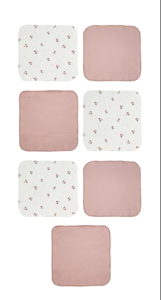 Bebek 7'li Mix Ağız Mendili 25x25cm, %100 Organik Pamuk, Bebek ve Yenidoğan Serisi - CSY5961 - 4