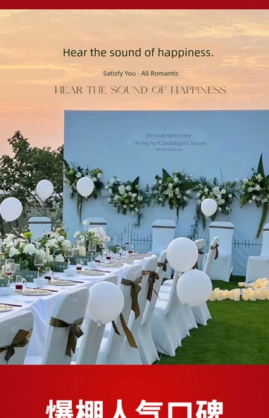 Otel Düğün Etkinlik Sandalye Kılıfı - Kalın Açık Mavi Sandalye Arkası Dekorasyonlu - 6