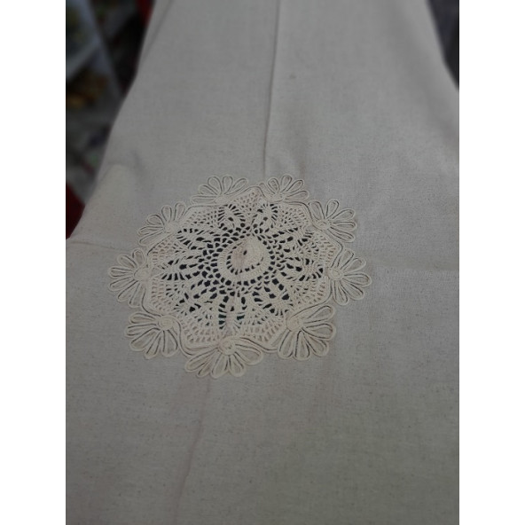 COŞAN TEKSTİL DENİZLİ/ BULDAN DOKUMASI MASA ÖRTÜSÜ - EBADI: 140 X 180 cm RENK: EKRU - DOKUMA - % 100 PAMUKLU - 3