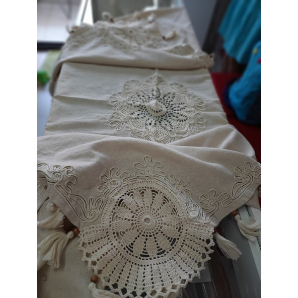 COŞAN TEKSTİL DENİZLİ/ BULDAN DOKUMASI MASA ÖRTÜSÜ - EBADI: 140 X 180 cm RENK: EKRU - DOKUMA - % 100 PAMUKLU - 7
