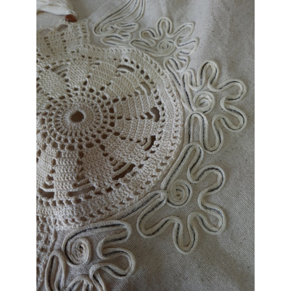 COŞAN TEKSTİL DENİZLİ/ BULDAN DOKUMASI MASA ÖRTÜSÜ - EBADI: 140 X 180 cm RENK: EKRU - DOKUMA - % 100 PAMUKLU - 8