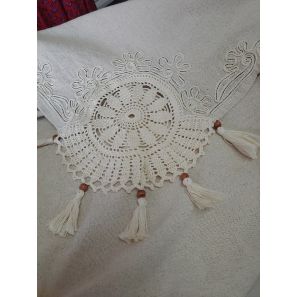 COŞAN TEKSTİL DENİZLİ/ BULDAN DOKUMASI MASA ÖRTÜSÜ - EBADI: 140 X 180 cm RENK: EKRU - DOKUMA - % 100 PAMUKLU - 10