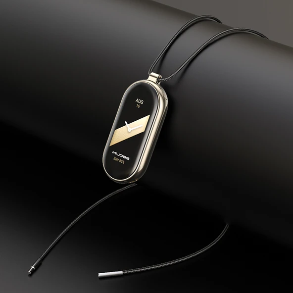 Xiaomi Bileklik 9/8 Uyumlu Siyah Metal Kolye - 8