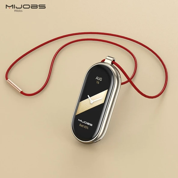 Xiaomi Bileklik 9/8 Uyumlu Siyah Metal Kolye - 2