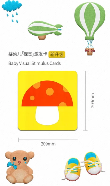 Montessori Bebek Görsel Uyarı Kartları - Siyah Beyaz Kart 2. Seviye - 9