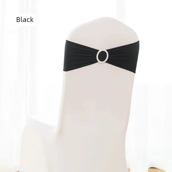 Düğün Otel Sandalye Fiyonk Bağlama Kurdelesi 35x13cm - Siyah