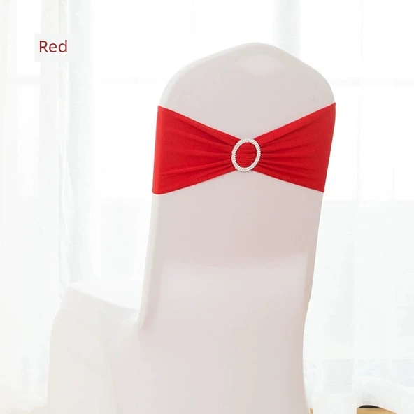 Düğün Otel Sandalye Fiyonk Bağlama Kurdelesi 35x13cm - Kırmızı