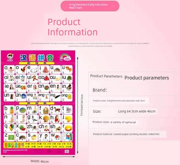 Çocuklar İçin Erken Öğrenme Eğitici Duvar Tablosu - Tang Şiiri Öğren - Resim 7