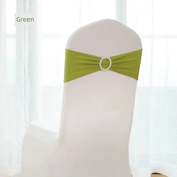 Düğün Otel Sandalye Fiyonk Bağlama Kurdelesi 35x13cm - Yeşil