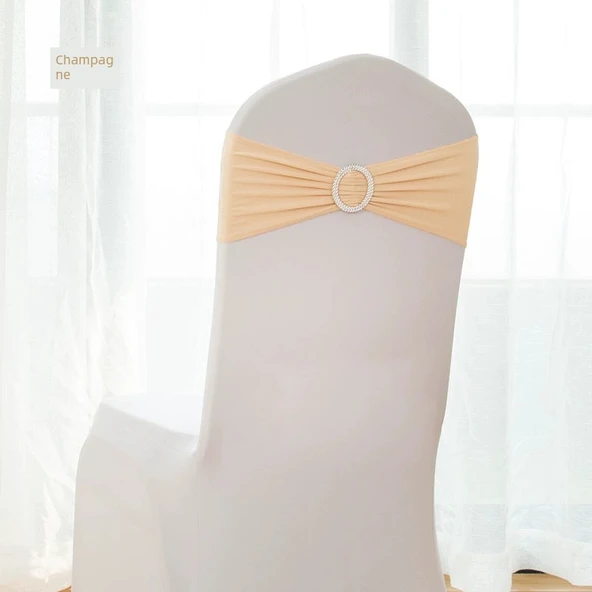 Düğün Otel Sandalye Fiyonk Bağlama Kurdelesi 35x13cm - Şampanya