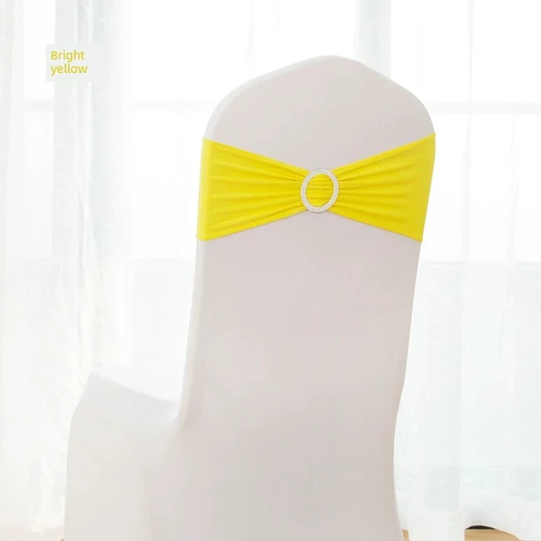 Düğün Otel Sandalye Fiyonk Bağlama Kurdelesi 35x13cm - Sarı