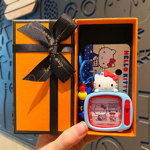 Hello Kitty Mini Çizim Tahtası Anahtarlık - KT TV (Turuncu Hediye Kutulu)