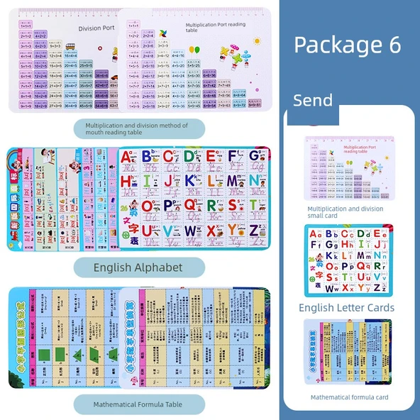 İlkokul Çarpma Bölme Formül Tablosu Eğitim Kartları - Çarpma Bölme + İngilizce Harf + Matematik Formül Büyük Kart [3 Küçük Kart Hediyeli]