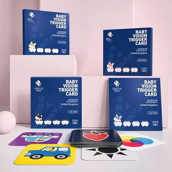 Bebekler İçin Görsel Uyarım Kartları - 4 Kutu Tam Set