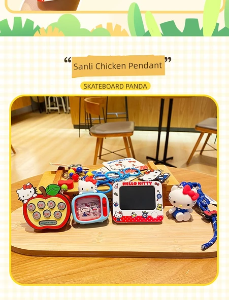 Hello Kitty Mini Çizim Tahtası Anahtarlık - KT TV (Turuncu Hediye Kutulu + Hediye Çantalı) - 9
