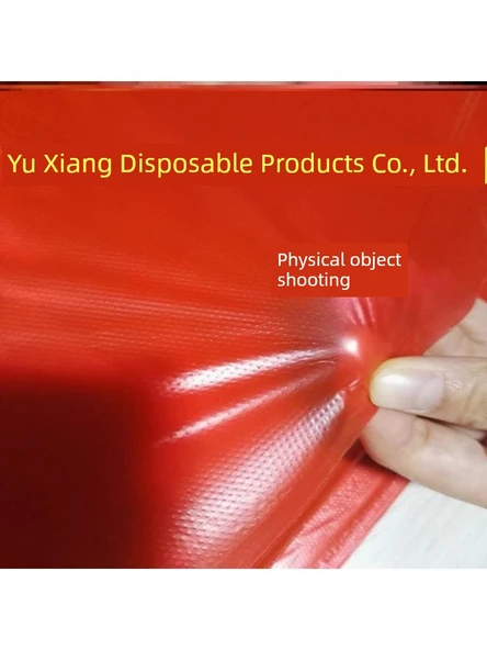 Ekstra Kalın PE Plastik Tek Kullanımlık Masa Örtüsü - Kırmızı - 220x220cm - 1'li Paket (10 Adet) - Resim 2