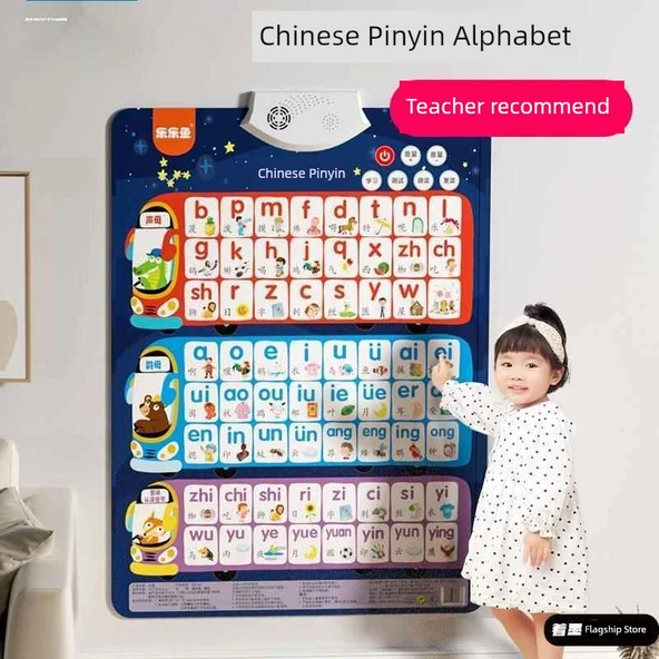 İlkokul Öğrencileri için Pinyin + Harfler Duvar Çizelgesi (2'li Set) - 8