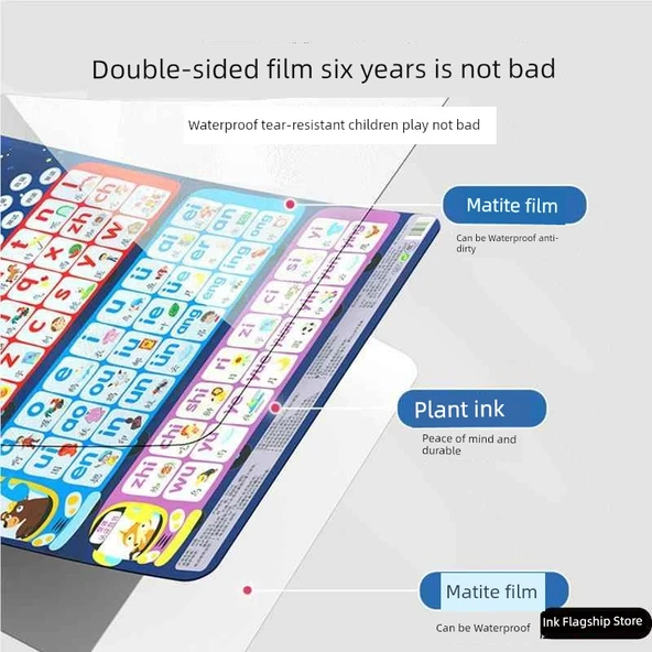 İlkokul Öğrencileri için Pinyin + Harfler Duvar Çizelgesi (2'li Set) - 5