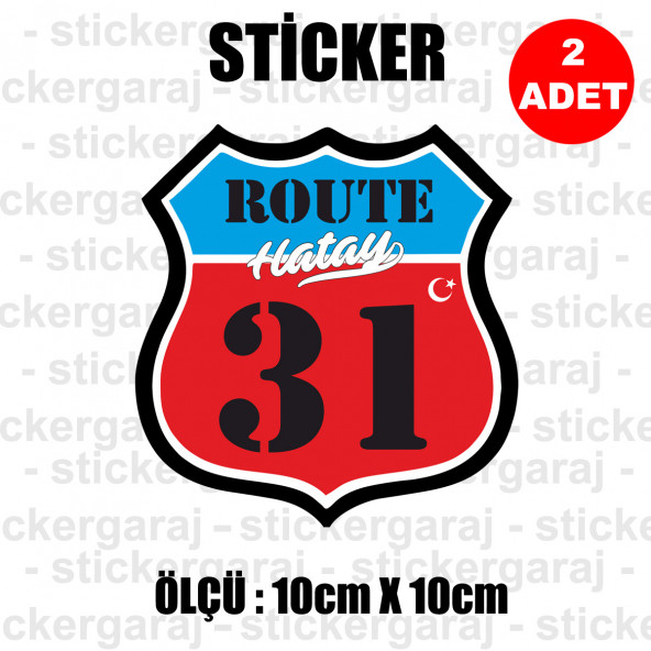 31 HATAY 2 adet plaka sticker - il şehir rota etiket - kask motosiklet otomobil araba pc laptop bilgisayar cam uyumlu ürün görseli