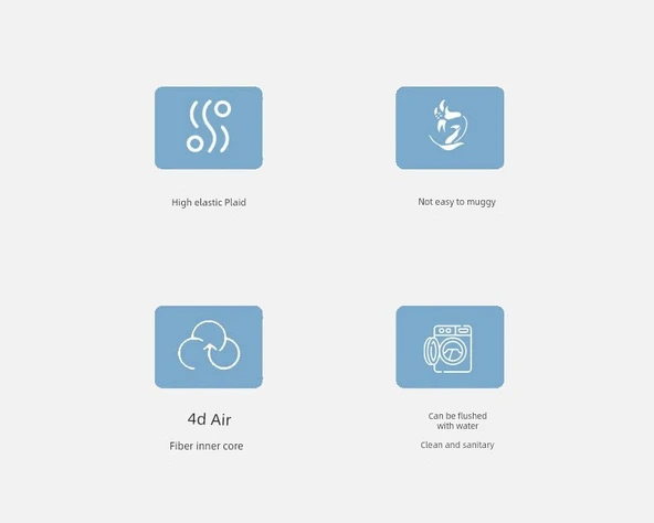 Hava Fiber Yastık 55x35x9/11cm - Sandviç File Koyu Gri - Resim 9