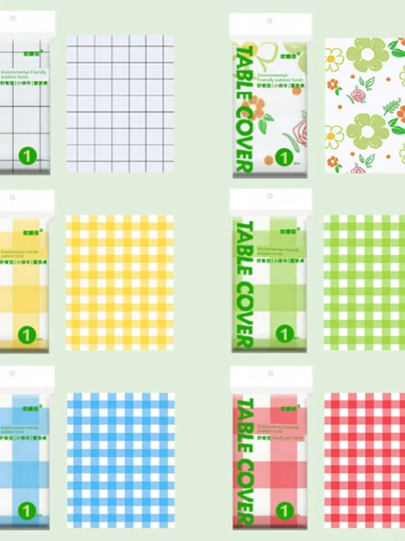 Kamp Tek Kullanımlık Masa Örtüsü 1.8m Çiçek Desenli Taşınabilir - Resim 4