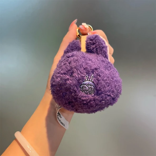 Labubu Bebek Kokulu Kolye Anahtarlık - Mavi Gri - Resim 4