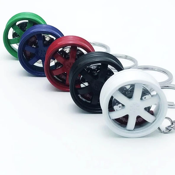 TE37 Stil Metal Jant Anahtarlık - Mavi - 3
