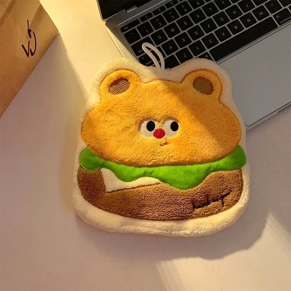 Sevimli Çizgi Film El Havlusu - Hamburger Ayı, 22x19x2cm