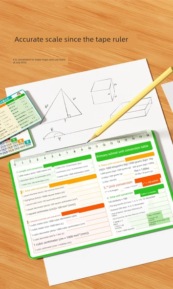 İlkokul Matematik Formül Kartları - Matematik Formül Seti + [Yeşil + Kahverengi] Kalem Kutusu - 11
