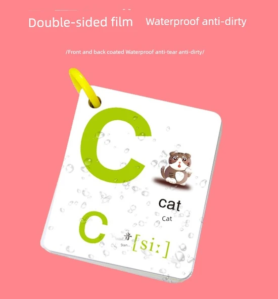 İngilizce Alfabe Kartı (Küçük Boy) - Çocuklar için - 7