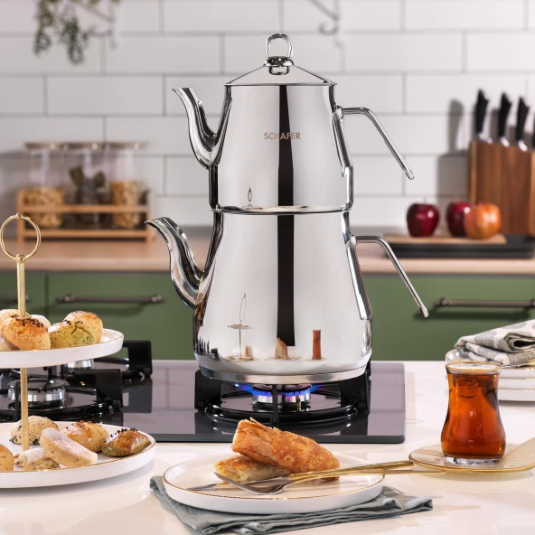 Prochef Dev Çaydanlık Takımı 4 Parça-Gümüş - 2