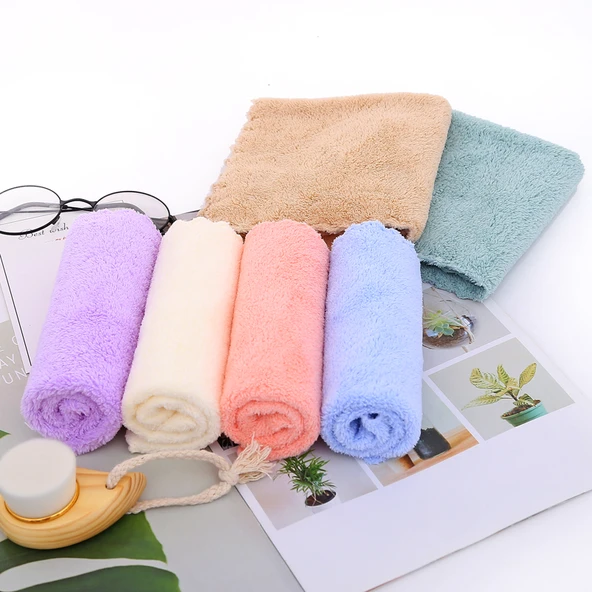 Mercan Polar Hızlı Kuruyan Küçük Havlu - Karışık Renkli 10'lu Paket 25x25cm