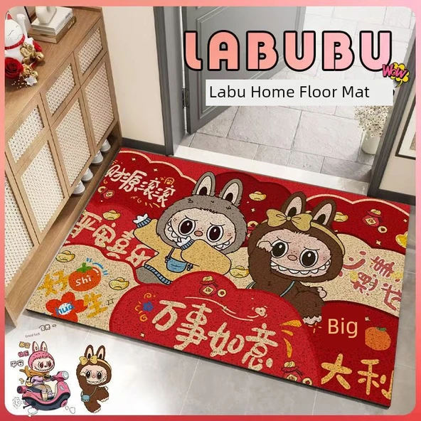 Labubu Kırmızı En İyisi 40*60cm Kalınlaştırılmış Tel Halka Giriş Paspası