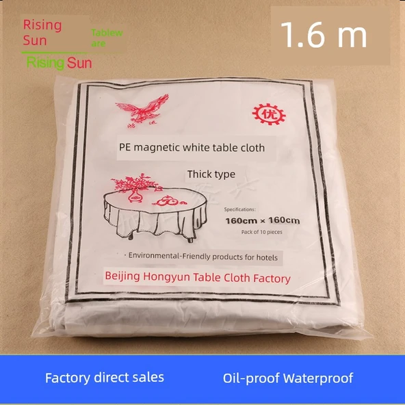 Tek Kullanımlık Masa Örtüsü - 160cm * 160cm - Beyaz - Kalınlaştırılmış