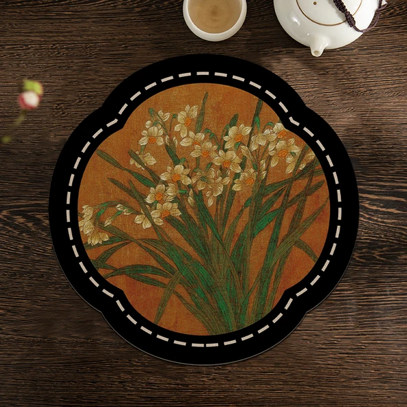 Antik Stil Diatomit Çamur Amerikan Servisi - YP Bardak-Halka Şeklinde Ortaçağ Clivia - 16x16cm
