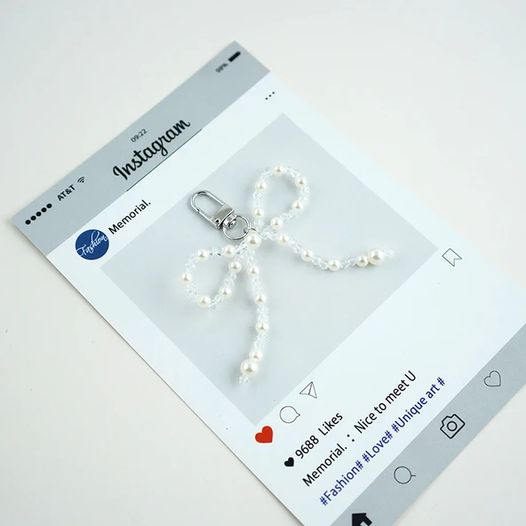 İnci Fiyonklu Telefon ve Araba Anahtarlığı - No. 2 Stil A974