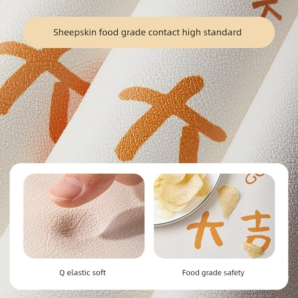 Çin Tarzı Su Geçirmez PVC Masa Örtüsü - Jiyan Çiçek Dalı-Koyun Postu Desenli 70x130cm - Resim 4